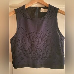 A.L.C 2014 RTW navy lace knit top